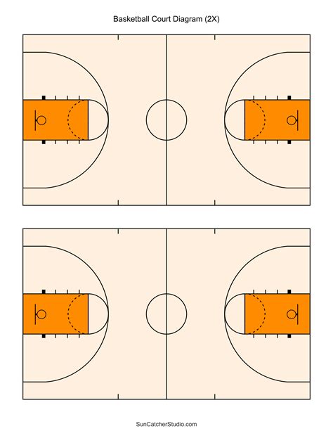 16 Basketball Court Diagrams (free to download and .